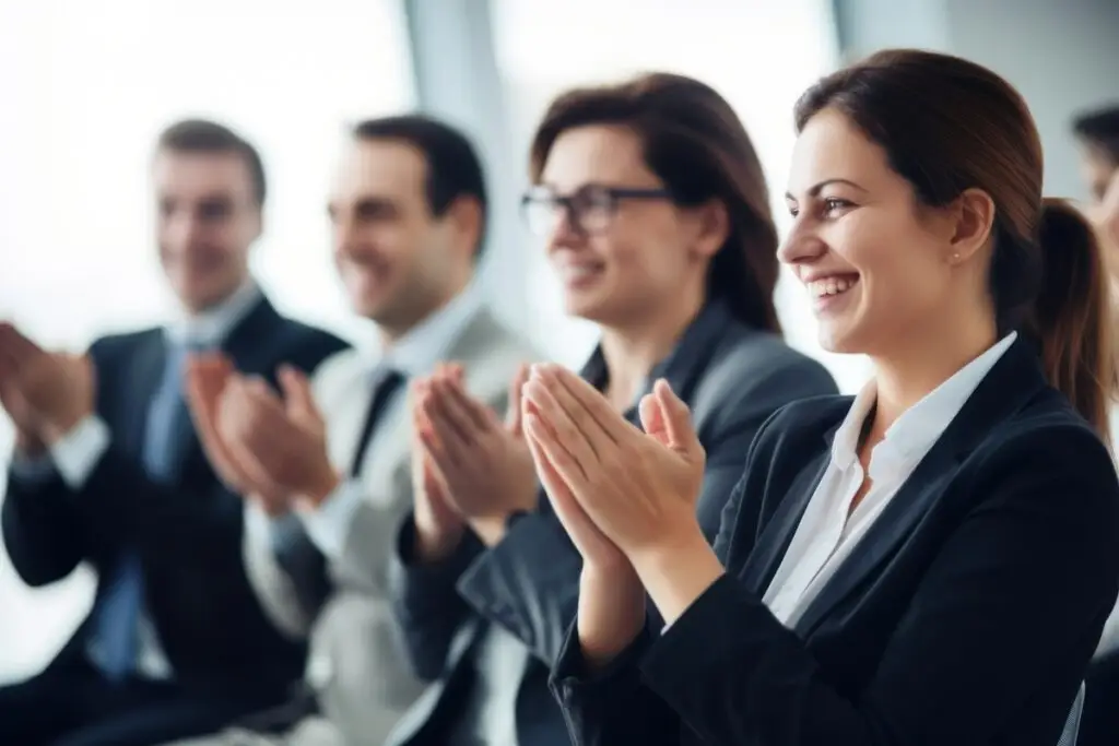 Applauding meeting adult togetherness